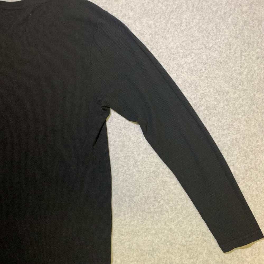 U.S. Polo Sleepwear Top‎ Mens XL Black Thermal Waffle Knit Long Sleeve Shirt - Picture 7 of 11